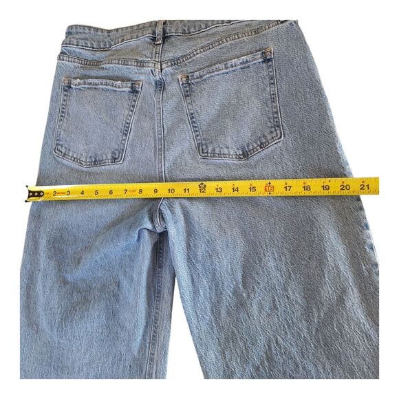 Old Navy Sky-Hi Wide Leg Jeans Lois Tummy Coverage Baggy size 10 Distressed 2022 - Picture 9 of 16